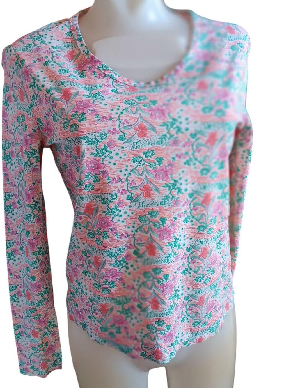 True Vintage Women's T-shirt Small SIngle Stitch Floral Stretch Flower Power